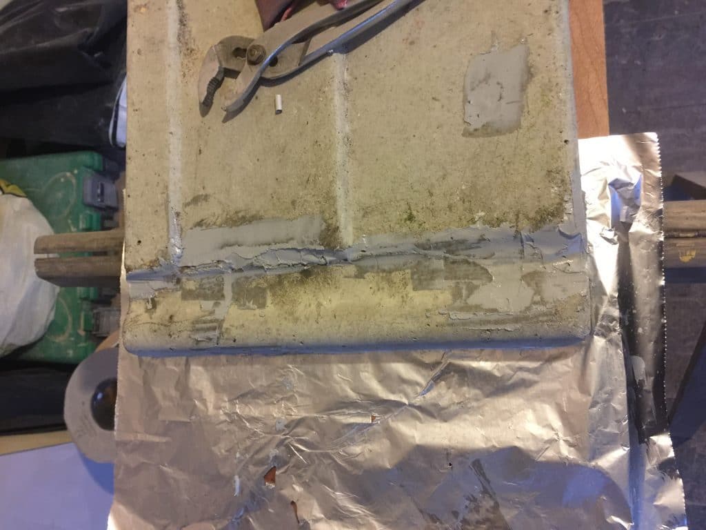 broken precast concrete panel repaired